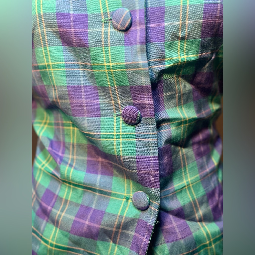 Vintage 1970's Plaid Punk Math Nerd two tone women size 10p - Picture 6 of 10